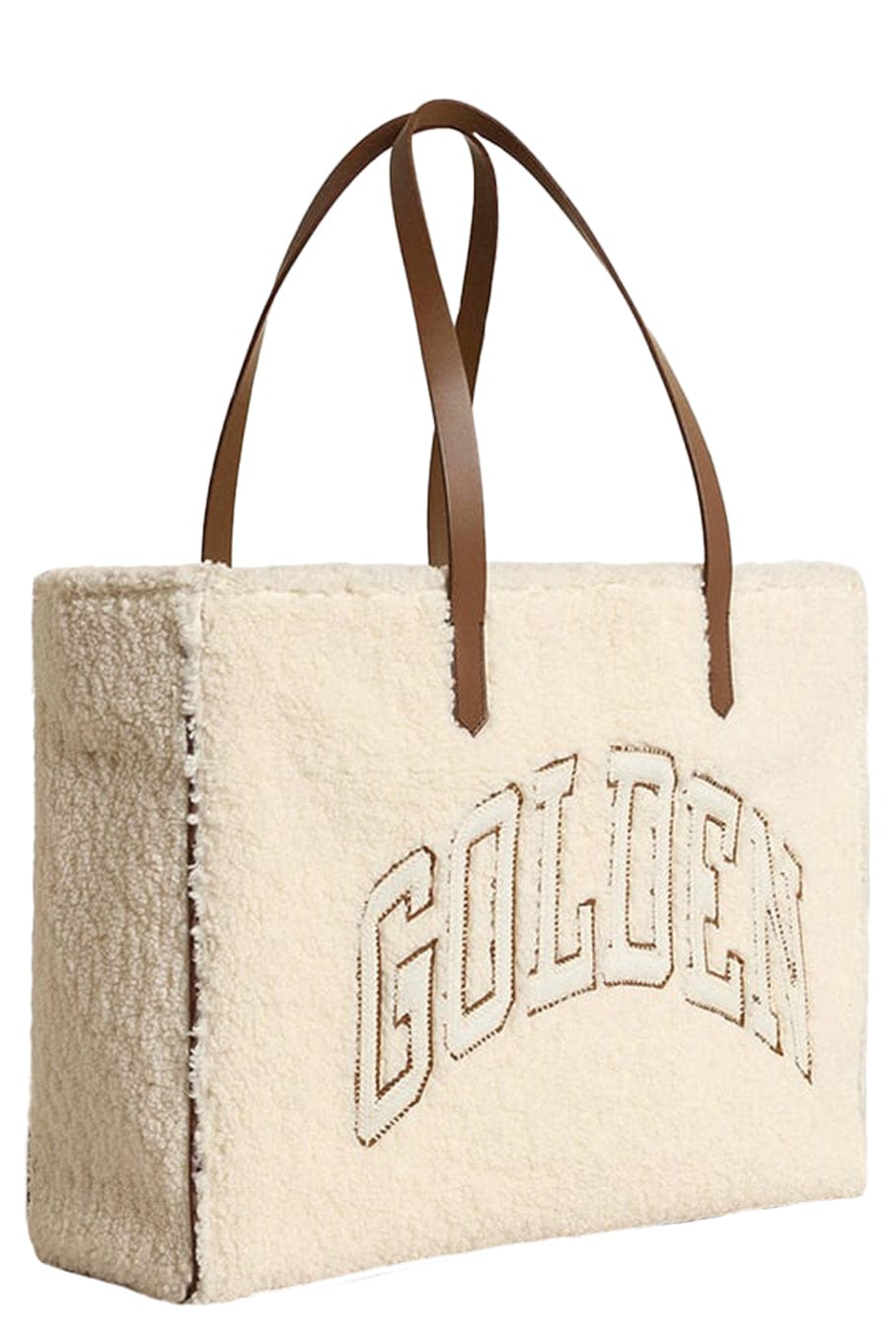GOLDEN GOOSE-California E-W Bag - Tan-WHT/TAN