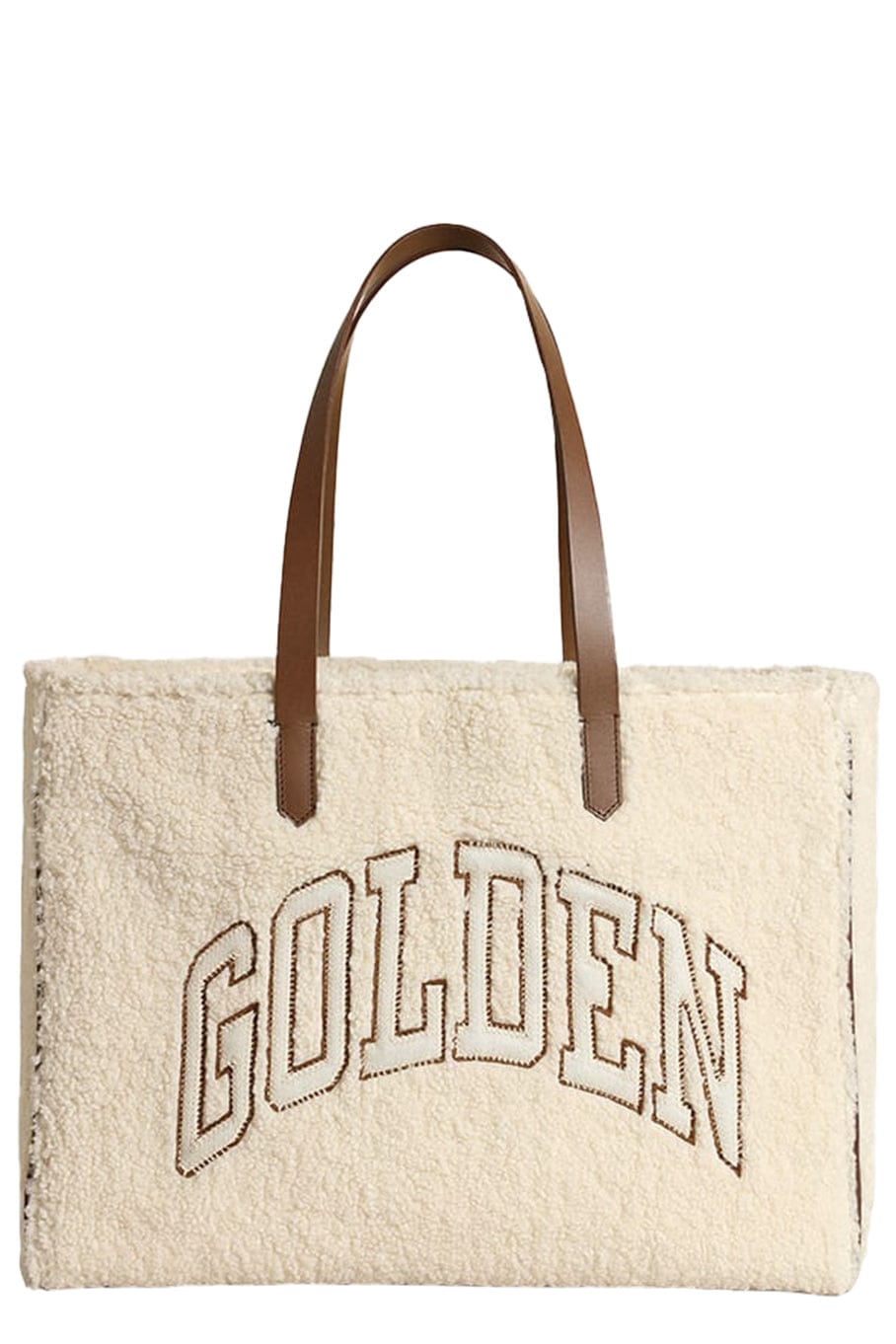 GOLDEN GOOSE-California E-W Bag - Tan-WHT/TAN
