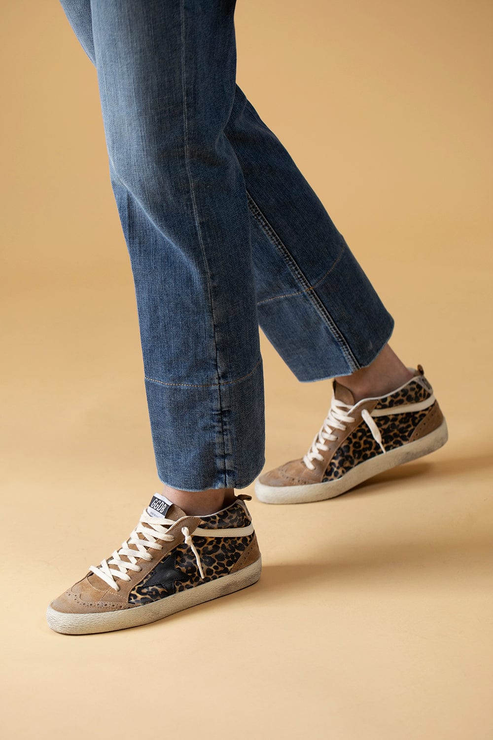 GOLDEN GOOSE-Mid Star Leo Golden Star Sneaker-