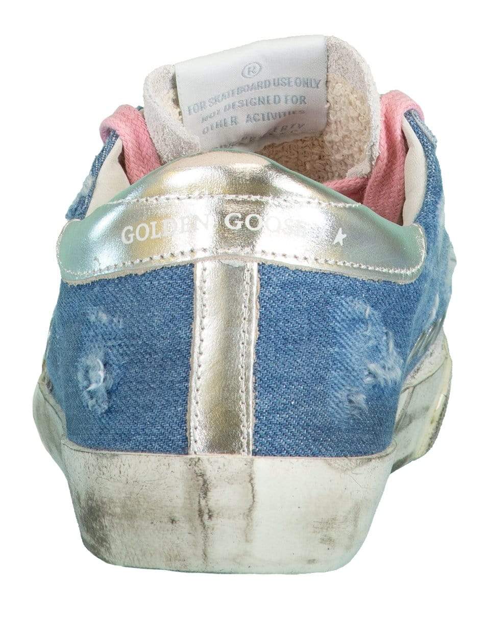 GOLDEN GOOSE-Light Blue Denim Superstar Sneakers-