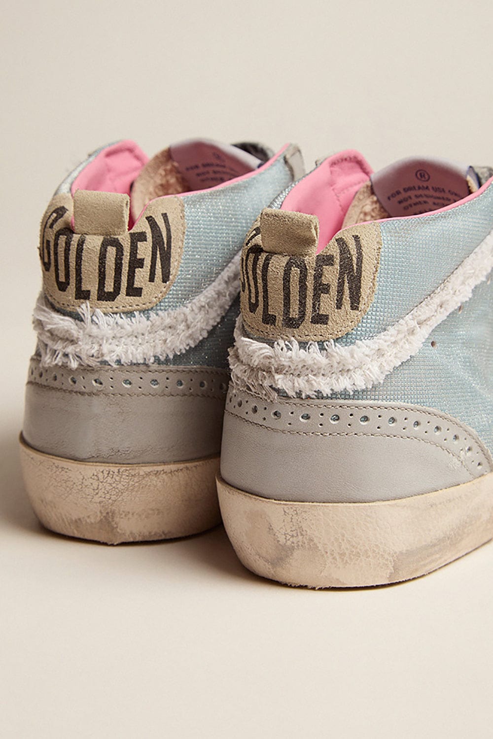 GOLDEN GOOSE-Mid Star Checkered Glitter Star Sneaker-