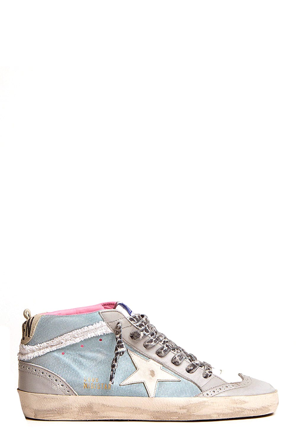 GOLDEN GOOSE-Mid Star Checkered Glitter Star Sneaker-