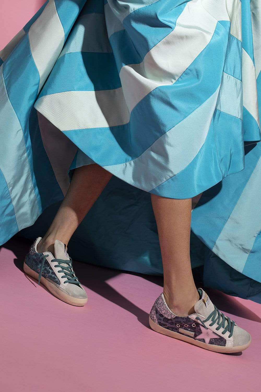 GOLDEN GOOSE-Super-Star Lurex Leopard Sneaker-