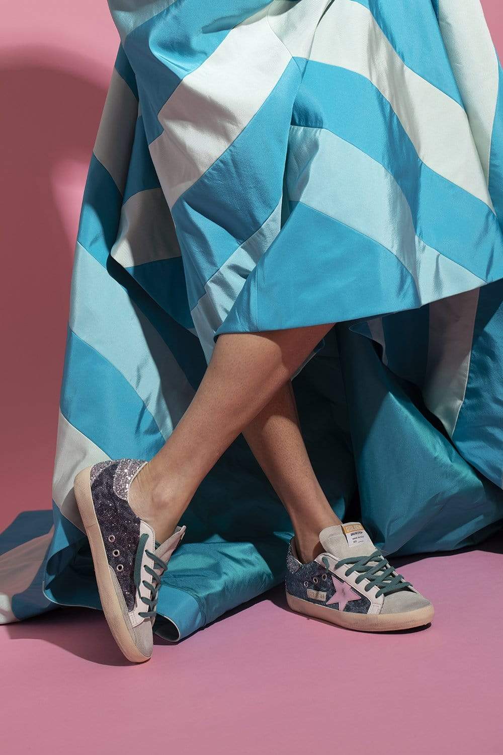 GOLDEN GOOSE-Super-Star Lurex Leopard Sneaker-