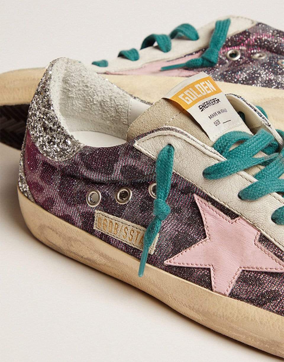 GOLDEN GOOSE-Super-Star Lurex Leopard Sneaker-