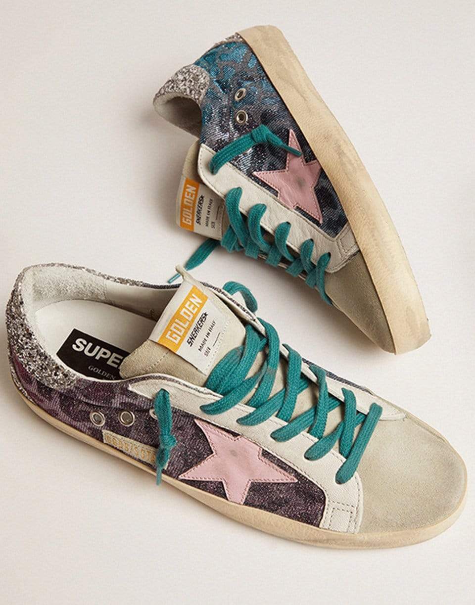 GOLDEN GOOSE-Super-Star Lurex Leopard Sneaker-