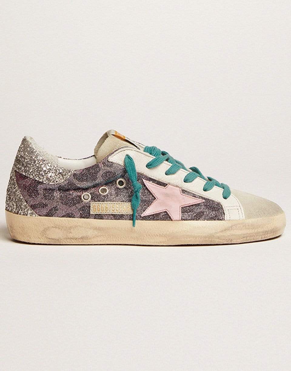 GOLDEN GOOSE-Super-Star Lurex Leopard Sneaker-