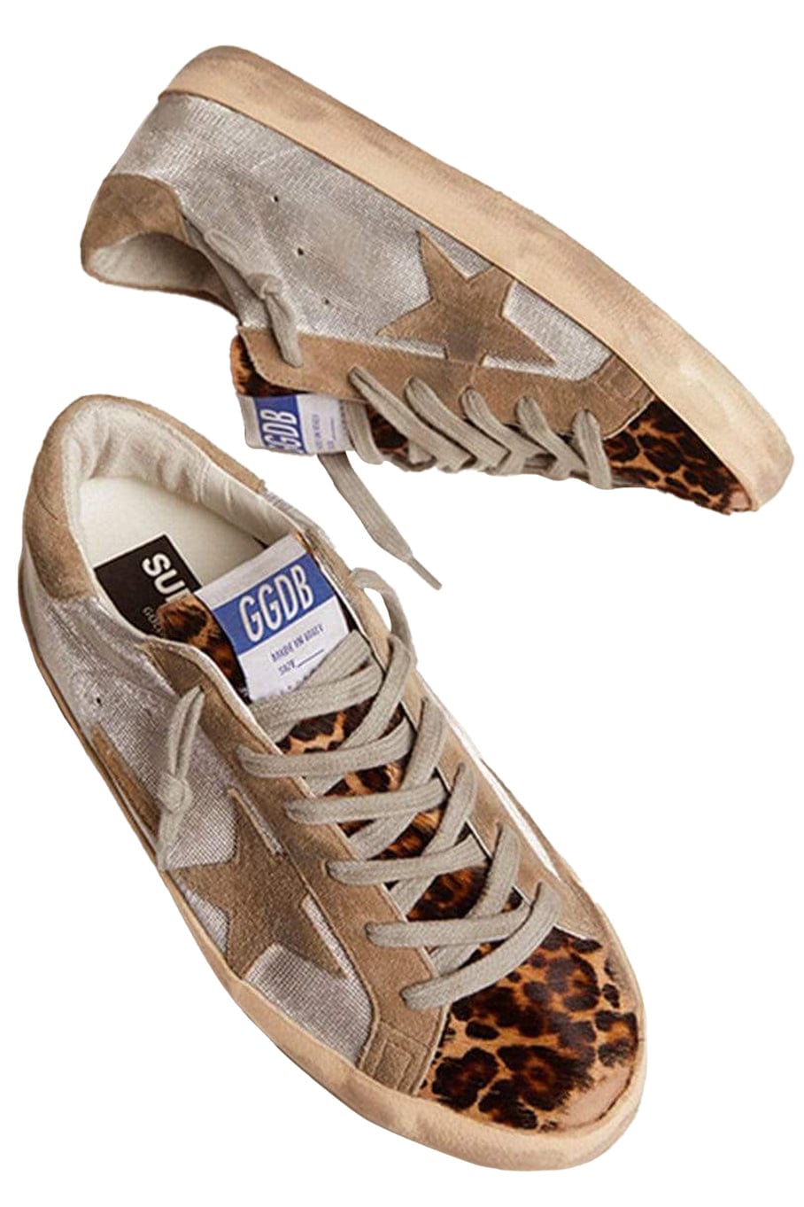 GOLDEN GOOSE-Super-Star Checkered Leopard Sneaker-