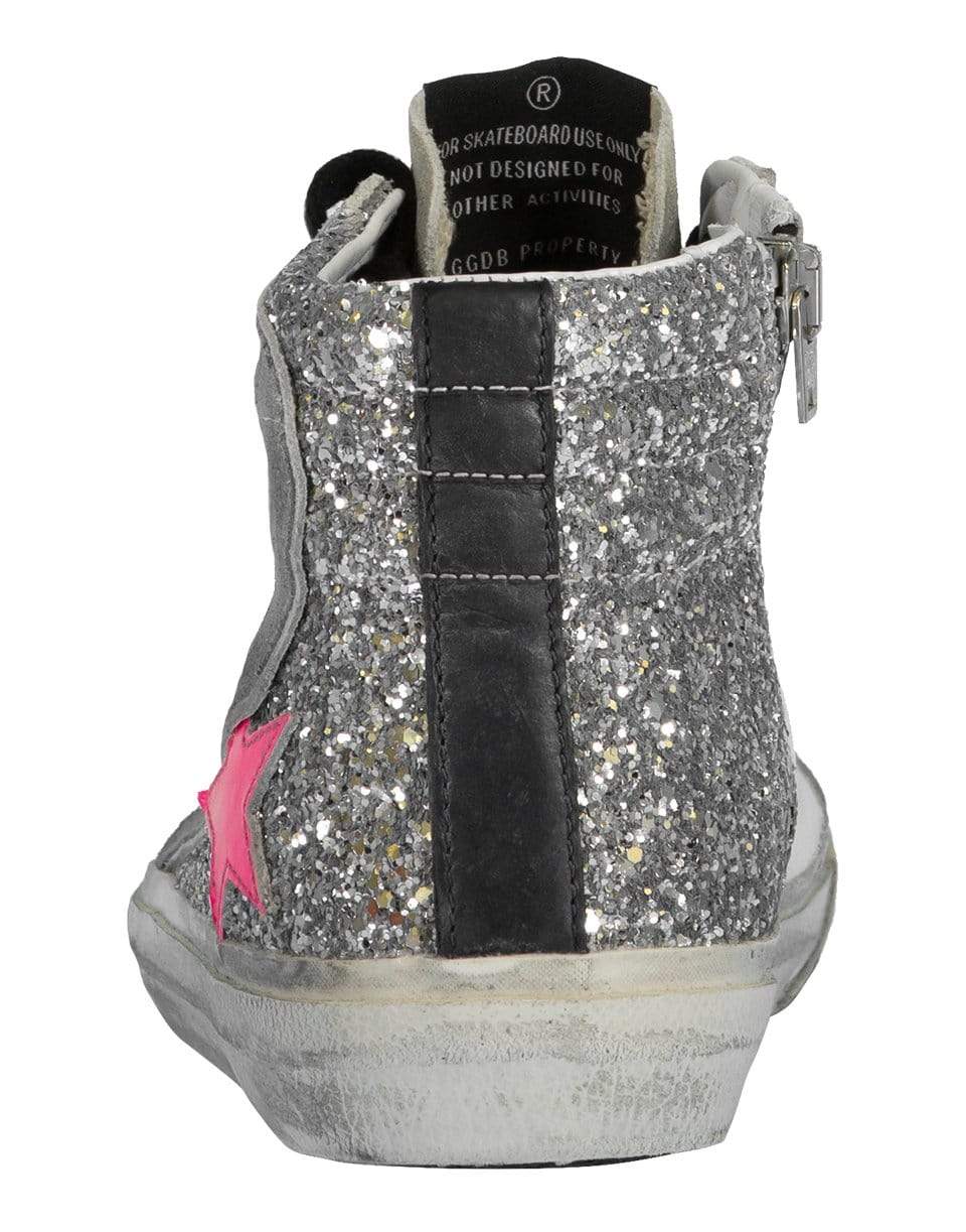 GOLDEN GOOSE-Sliver Glitter Slide Sneakers-