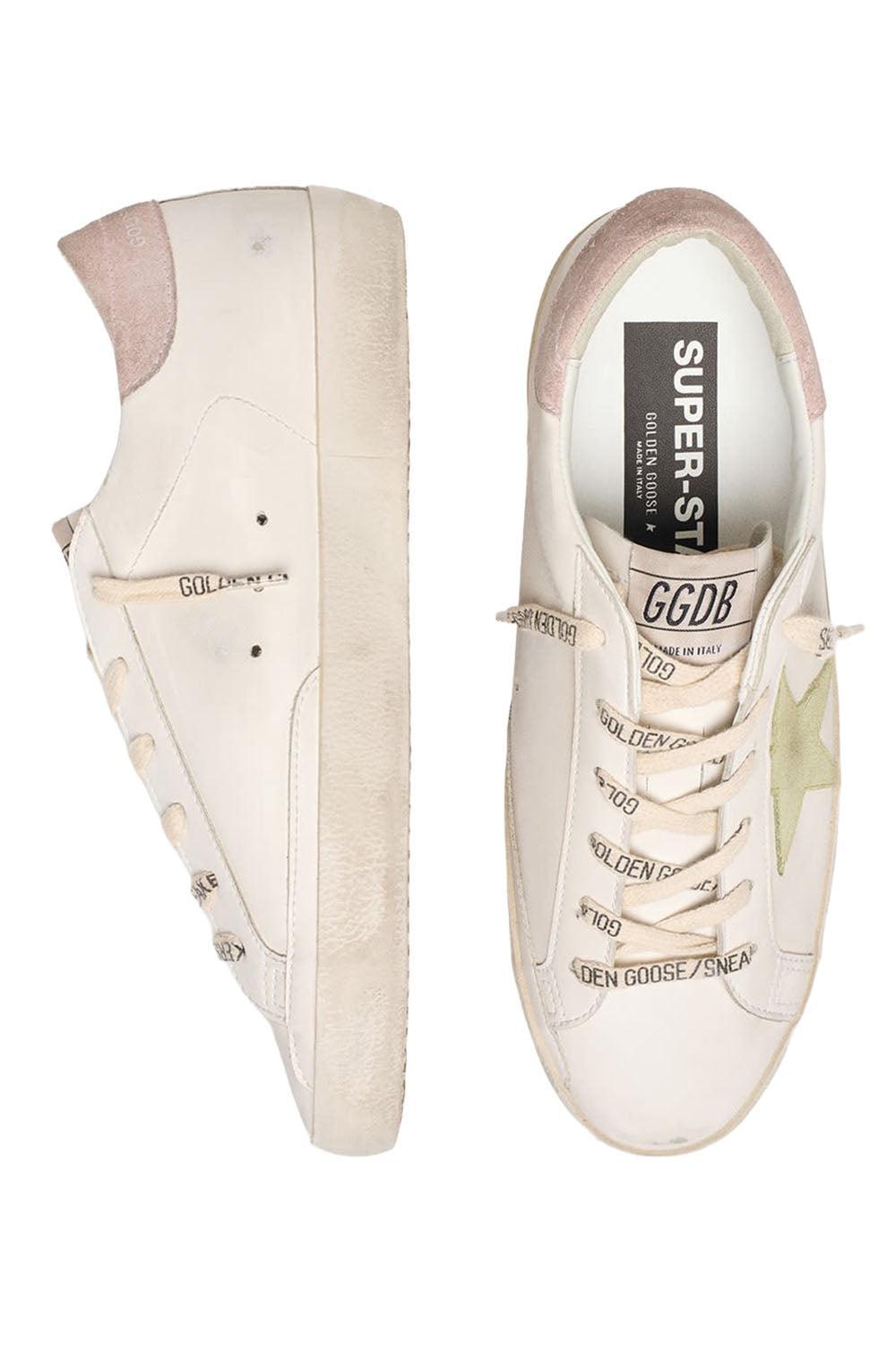 Super Star Sneaker - White Green Pink-WHITE-36-SHOESNEAKER-GOLDEN GOOSE