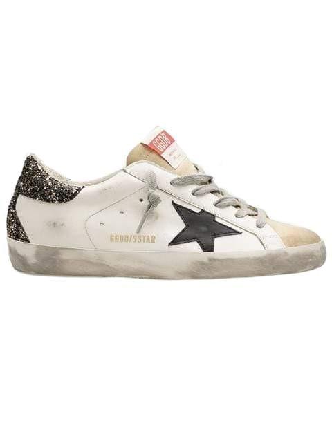 GOLDEN GOOSE-Super-Star Glitter Heel Sneaker-