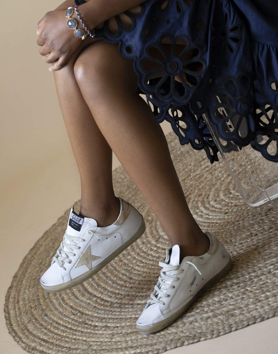 GOLDEN GOOSE-Super-Star Laminated Star Sneaker-