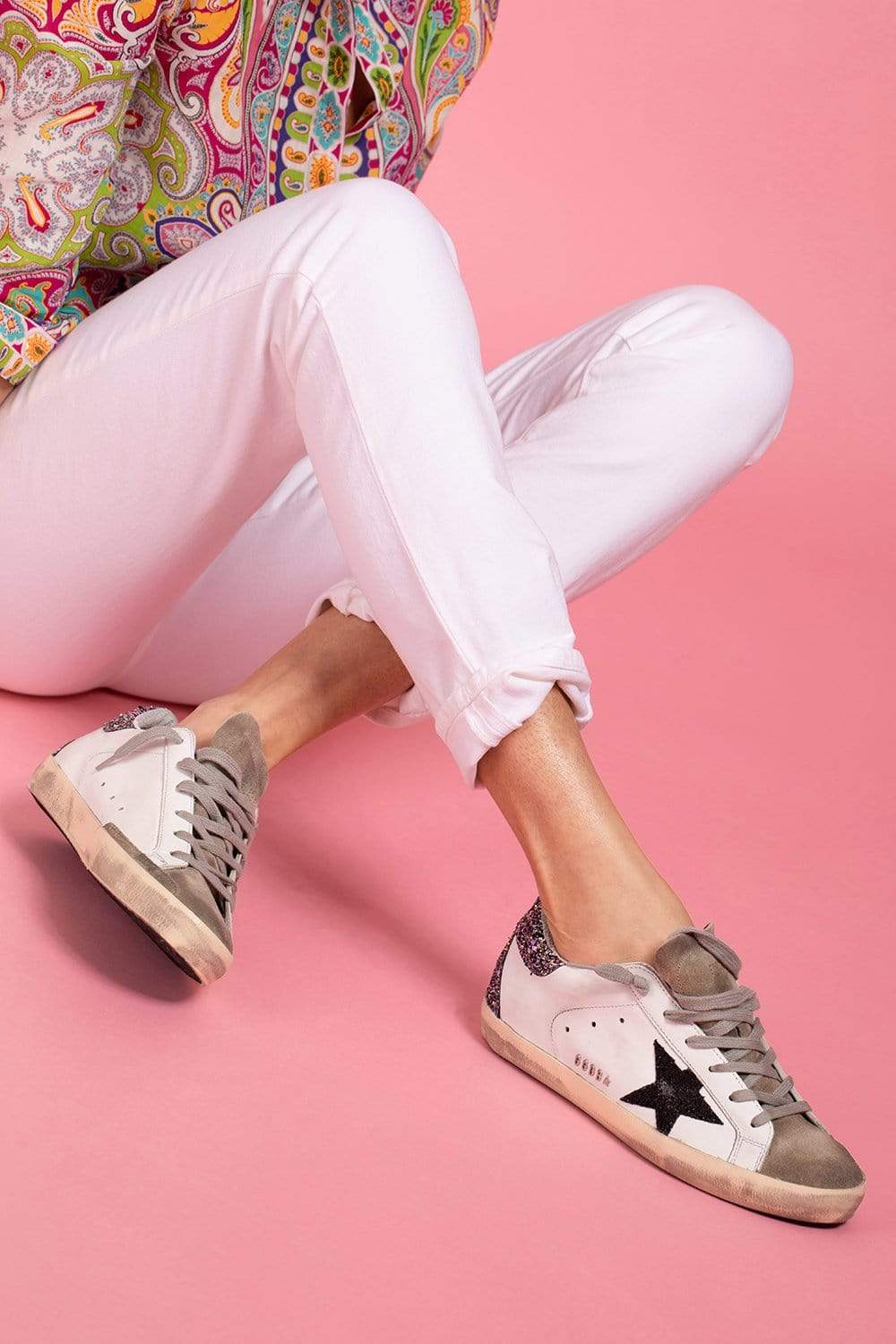 GOLDEN GOOSE-Super-Star Leather Suede Toe Sneaker-