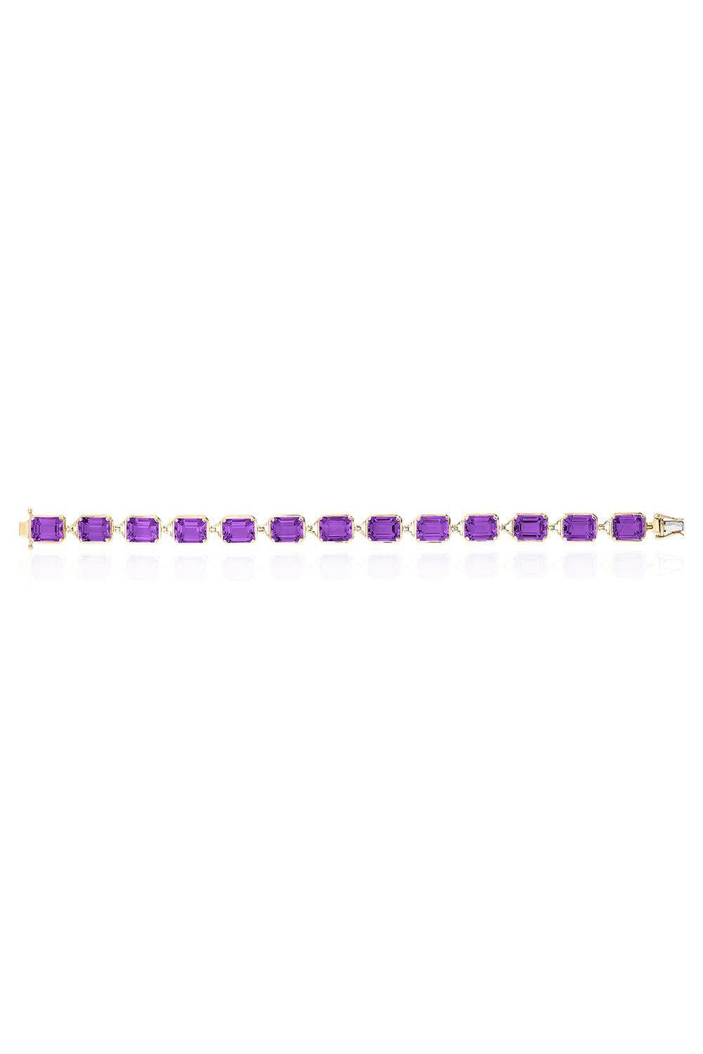 Amethyst Gossip Bracelet-YELLOW GOLD-6.75-JEWELRYFINE JEWELBRACELET O-GOSHWARA
