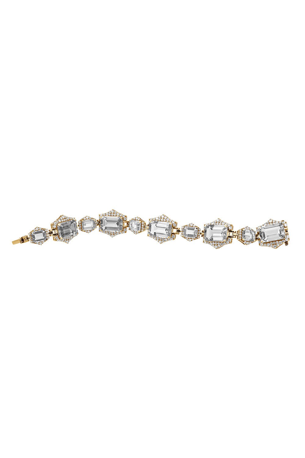 GOSHWARA-Rainforest Rock Crystal Bracelet-YELLOW GOLD