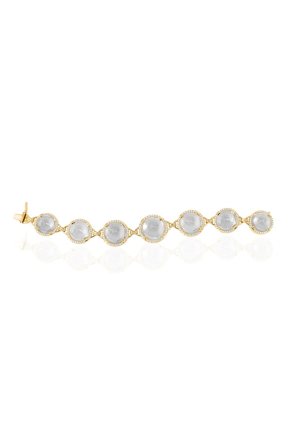 GOSHWARA-Rock N Roll Moon Quartz Bracelet-YELLOW GOLD