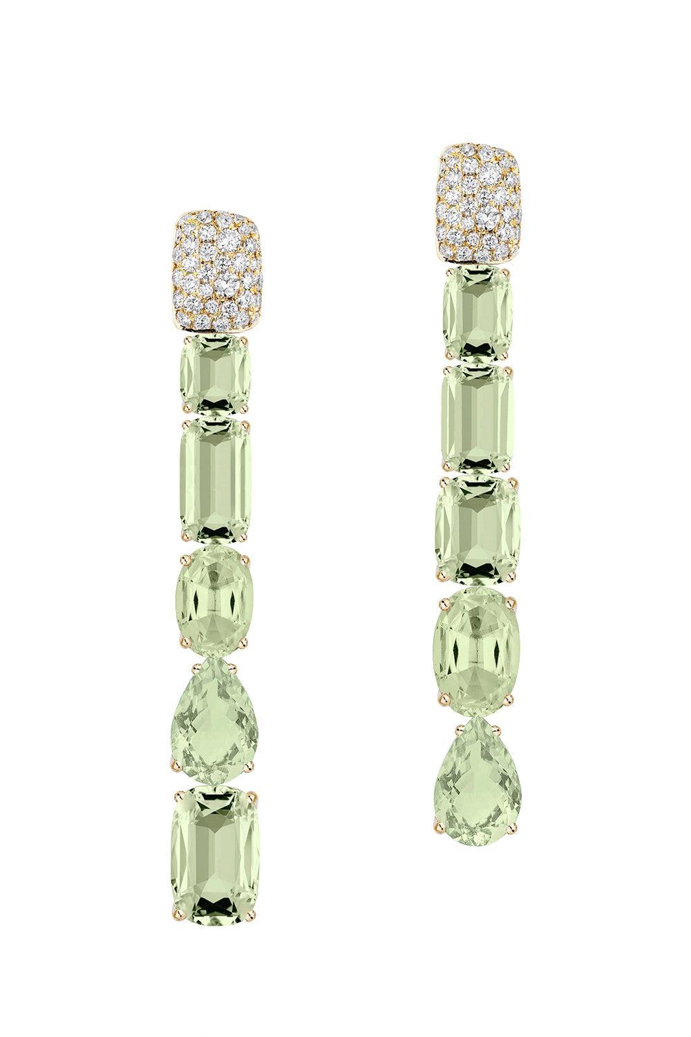 Green Tourmaline G-One Earrings-YELLOW GOLD-JEWELRYFINE JEWELEARRING-GOSHWARA