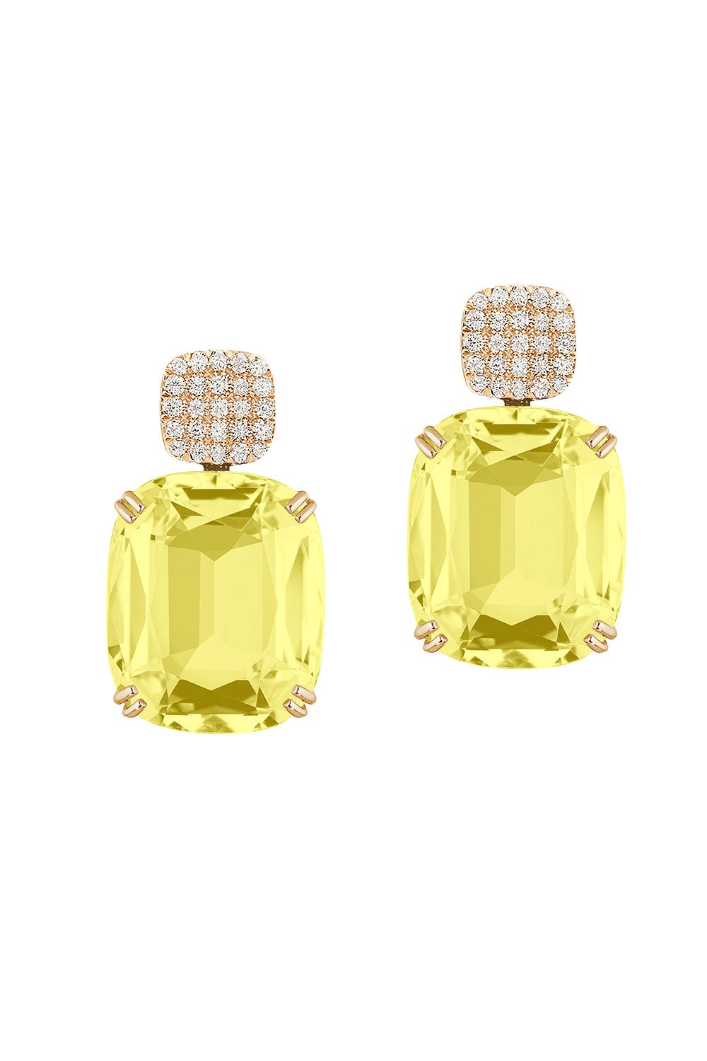 GOSHWARA-Gossip Lemon Quartz Earrings-YELLOW GOLD