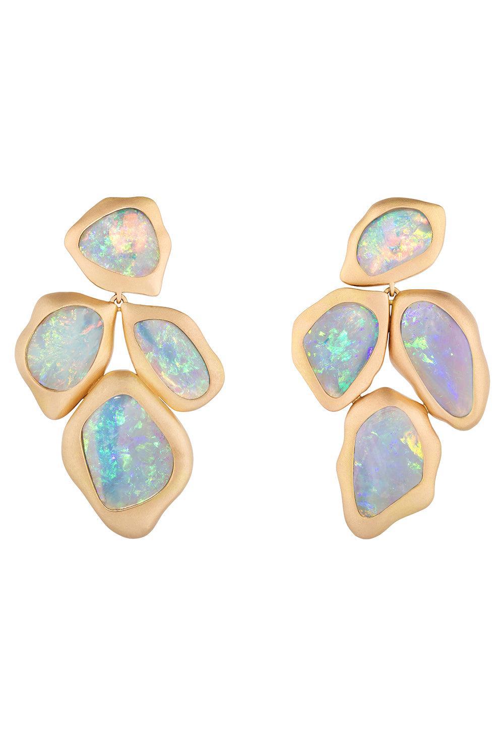 Opal Australian Organic G-One Earrings-YELLOW GOLD-JEWELRYFINE JEWELEARRING-GOSHWARA