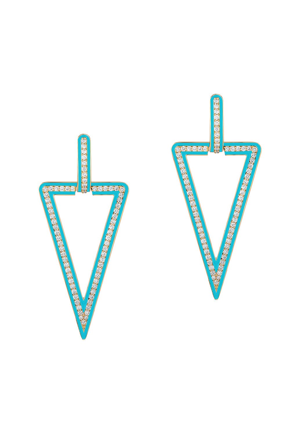 GOSHWARA-Queen Enamel Diamond Earrings-YELLOW GOLD