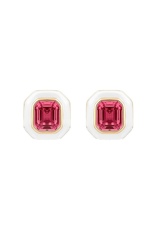 Rubellite Stud Earrings-YELLOW GOLD-JEWELRYFINE JEWELEARRING-GOSHWARA