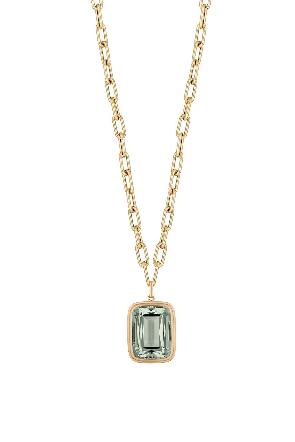Prasiolite Manhattan Necklace-YELLOW GOLD-18-JEWELRYFINE JEWELNECKLACE O-GOSHWARA