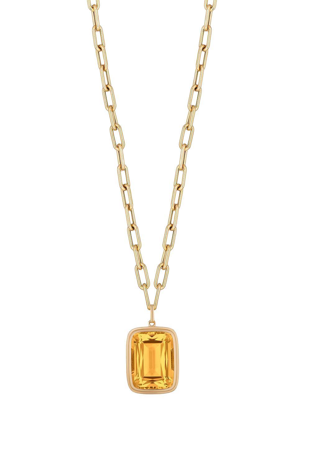 Manhattan Citrine Pendant Necklace-YELLOW GOLD-24-JEWELRYFINE JEWELNECKLACE O-GOSHWARA