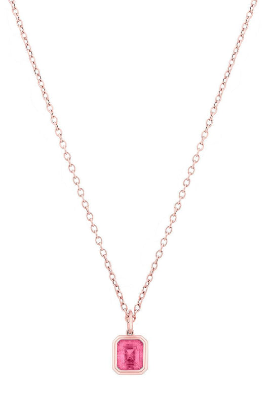 Pink Tourmaline G-One Pendant Necklace-ROSE GOLD-18-JEWELRYFINE JEWELNECKLACE O-GOSHWARA