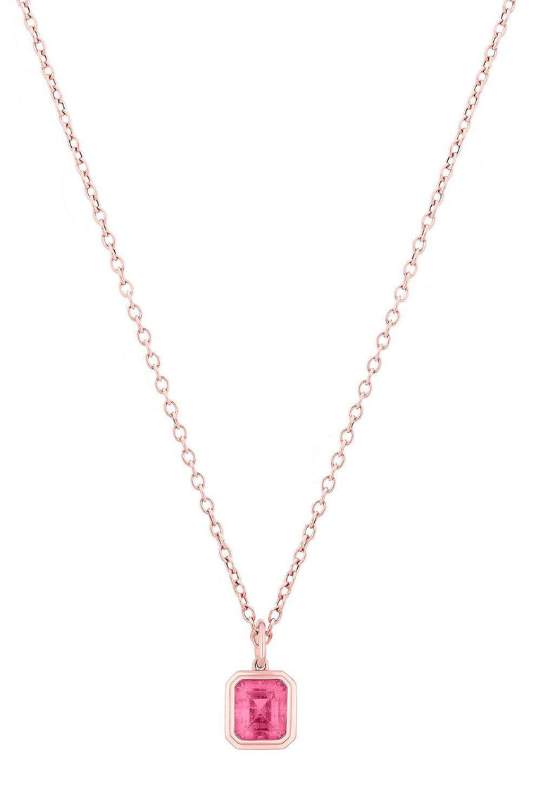 Pink Tourmaline G-One Pendant Necklace