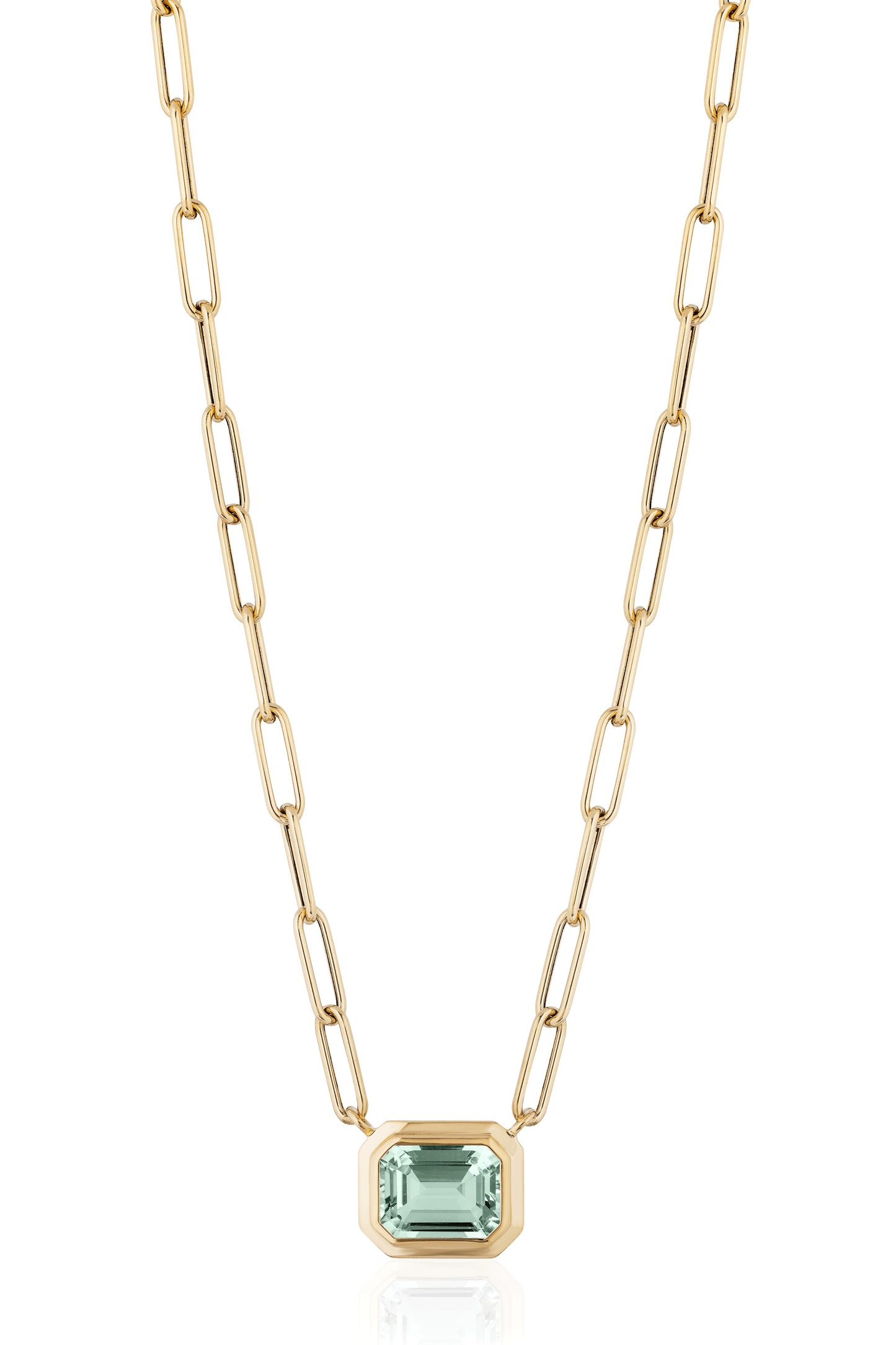 Prasiolite Manhattan Pendant Necklace-YELLOW GOLD-16-JEWELRYFINE JEWELNECKLACE O-GOSHWARA