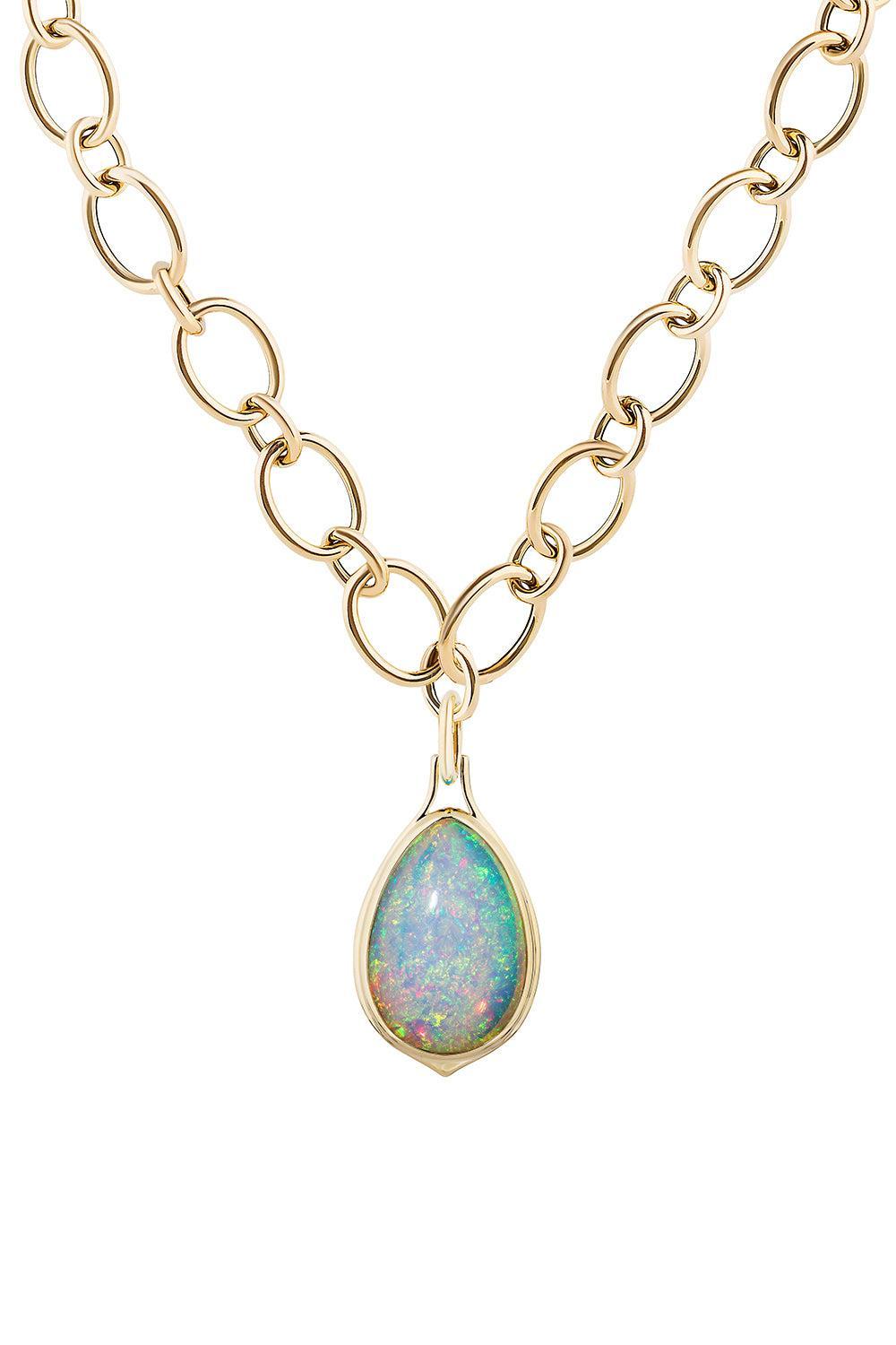 Pear Opal Large G-One Pendant Necklace-YELLOW GOLD-18-JEWELRYFINE JEWELNECKLACE O-GOSHWARA