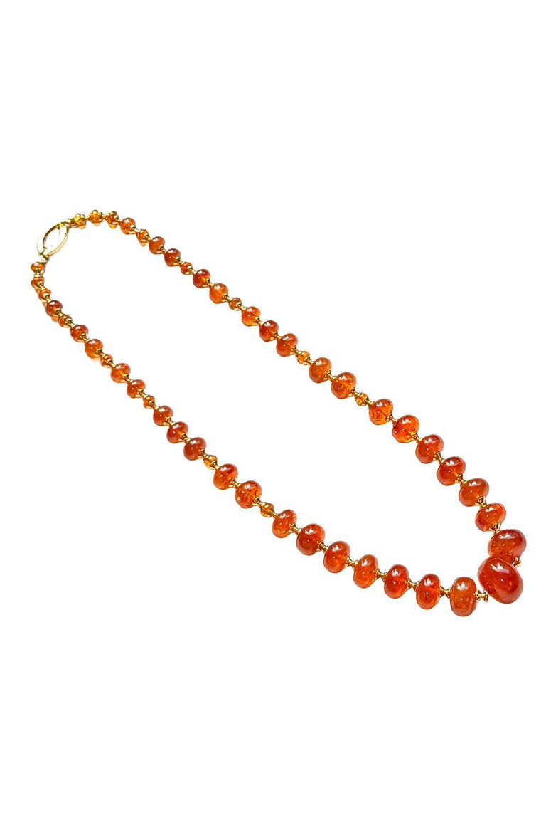 Mandarin Garnet Beaded Necklace