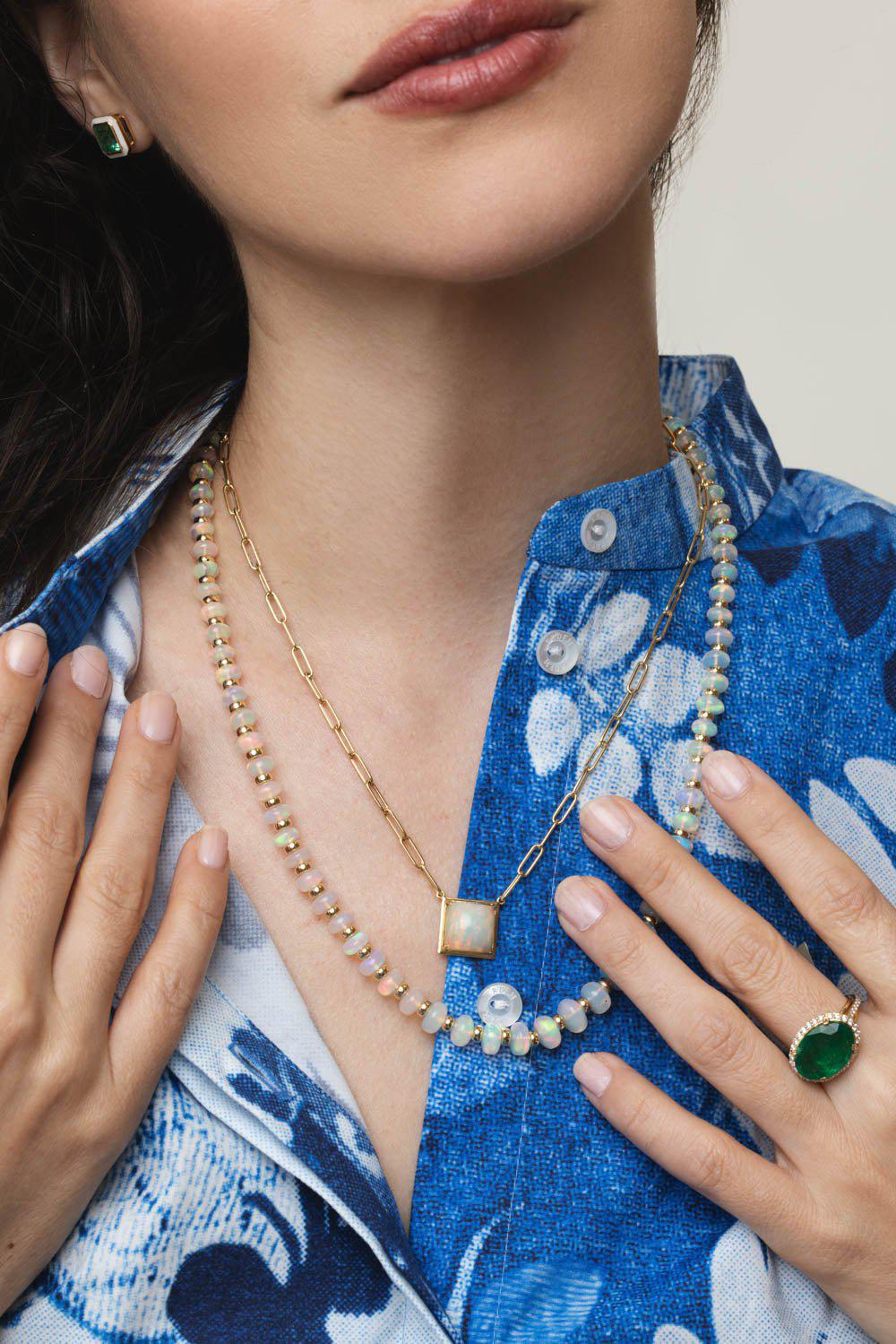 GOSHWARA-Beyond Opal Layer Necklace-YELLOW GOLD