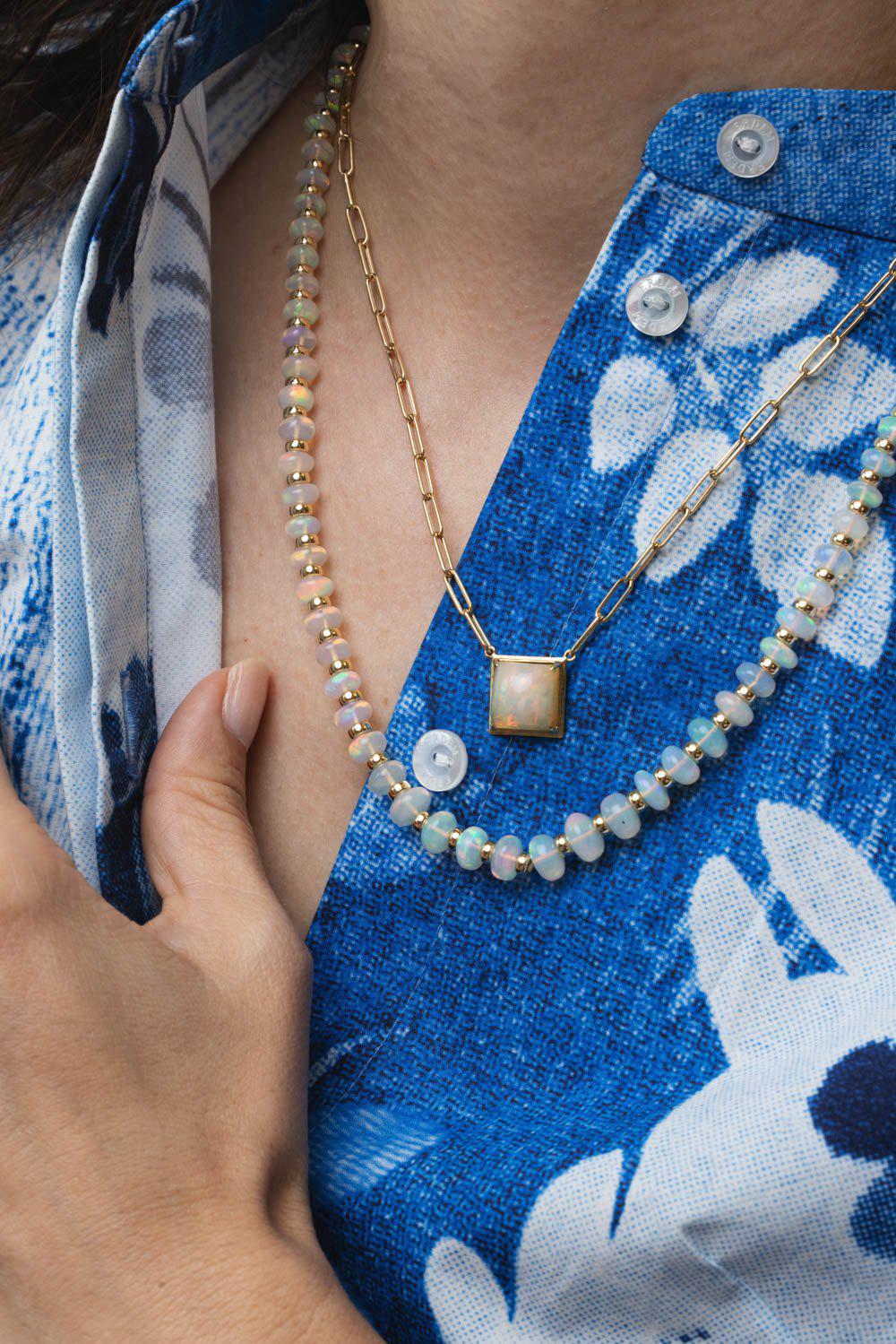 GOSHWARA-Beyond Opal Layer Necklace-YELLOW GOLD