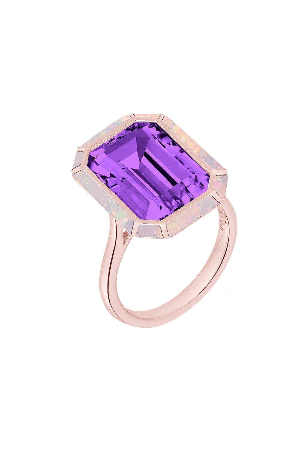 GOSHWARA-Melange Amethyst Pink Opal Ring-ROSE GOLD