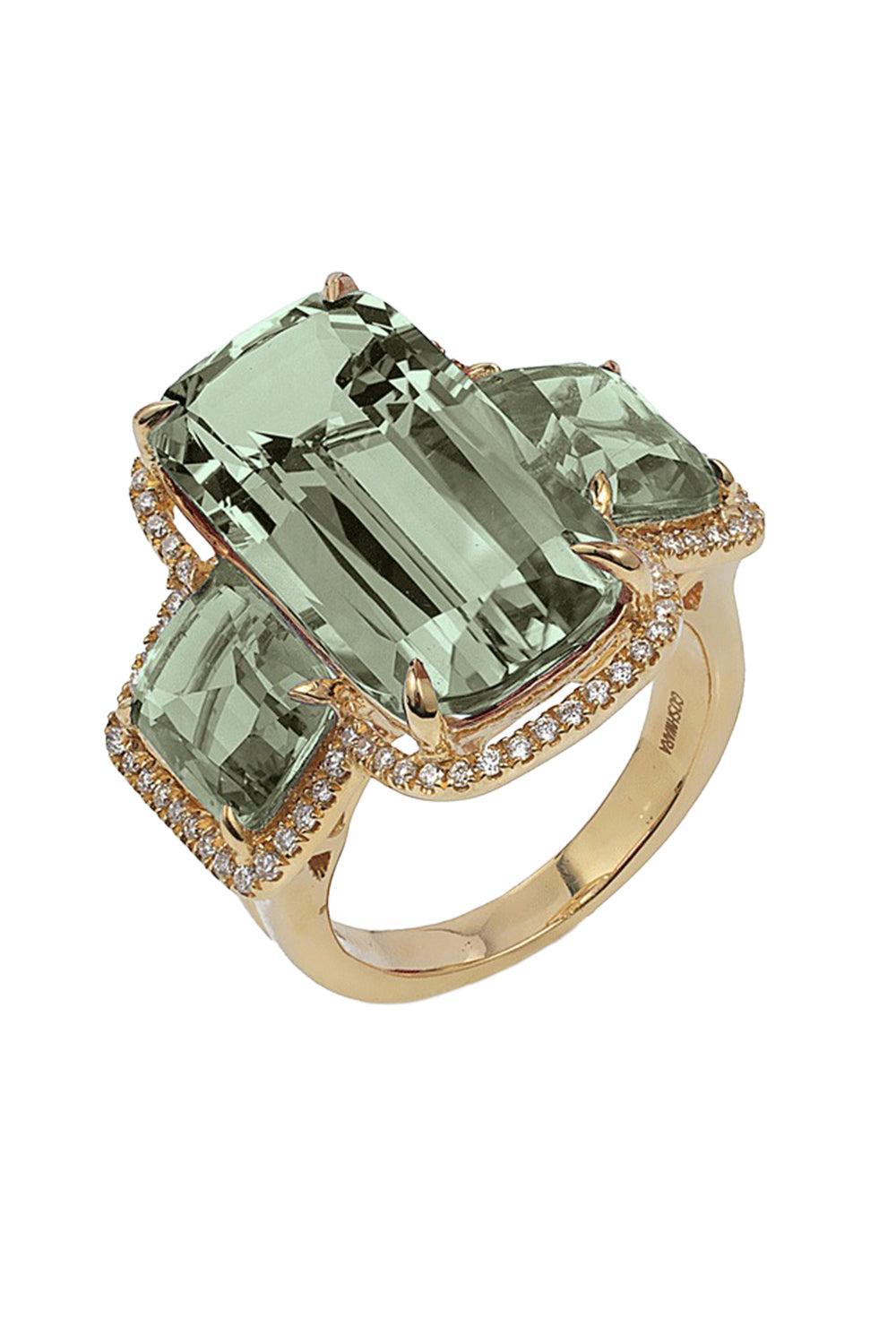 Three Stone Prasiolite Gossip Ring-YELLOW GOLD-6.75-JEWELRYFINE JEWELRING-GOSHWARA