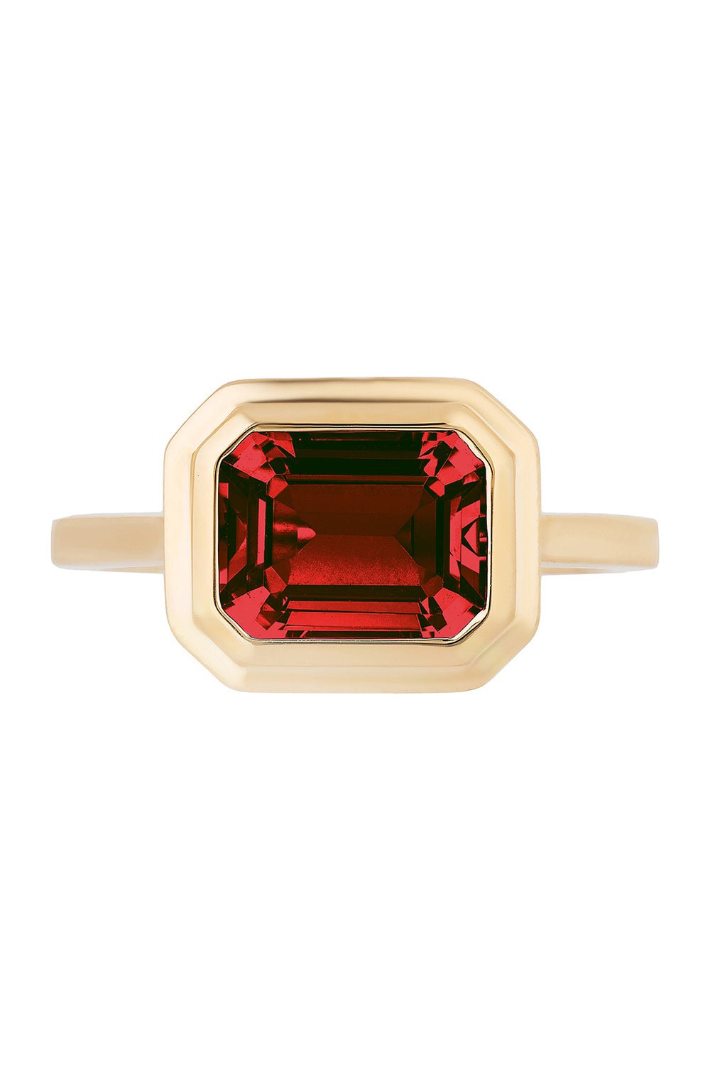 GOSHWARA-Manhattan Garnet Ring-YELLOW GOLD