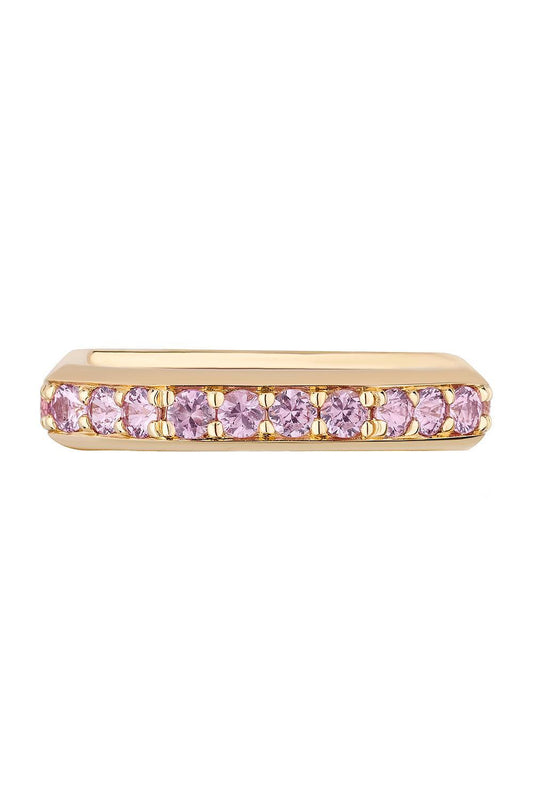 Pink Sapphire G-Classic Square Band-YELLOW GOLD-6.25-JEWELRYFINE JEWELRING-GOSHWARA