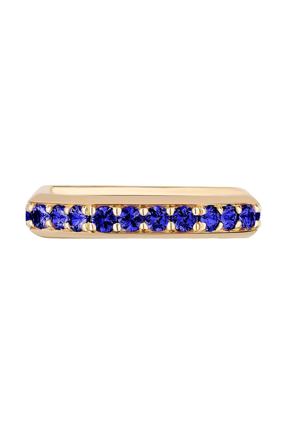 Blue Sapphire G-Classic Square Band-YELLOW GOLD-6.5-JEWELRYFINE JEWELRING-GOSHWARA
