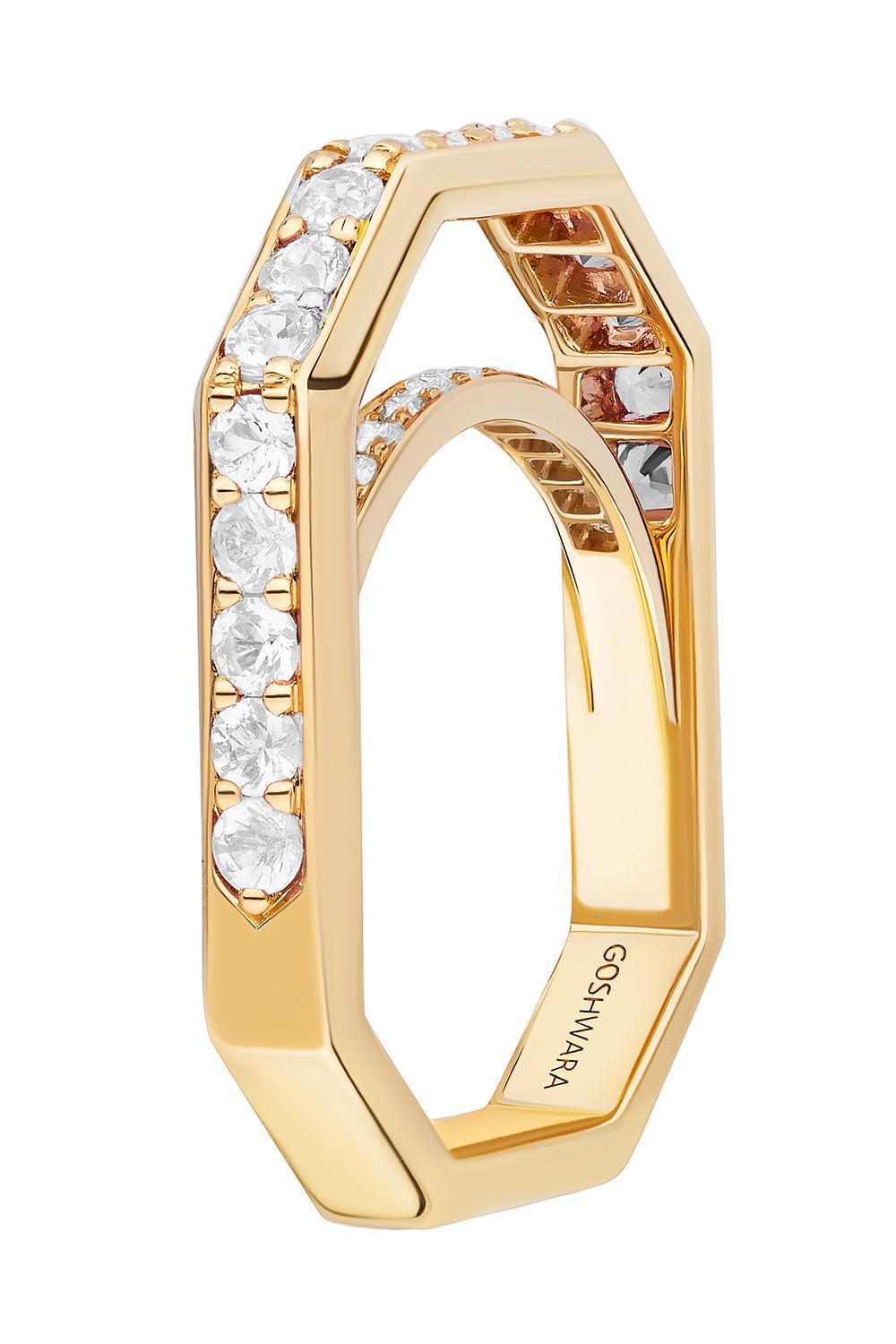 Diamond G-Classic Square Band-YELLOW GOLD-6.5-JEWELRYFINE JEWELRING-GOSHWARA