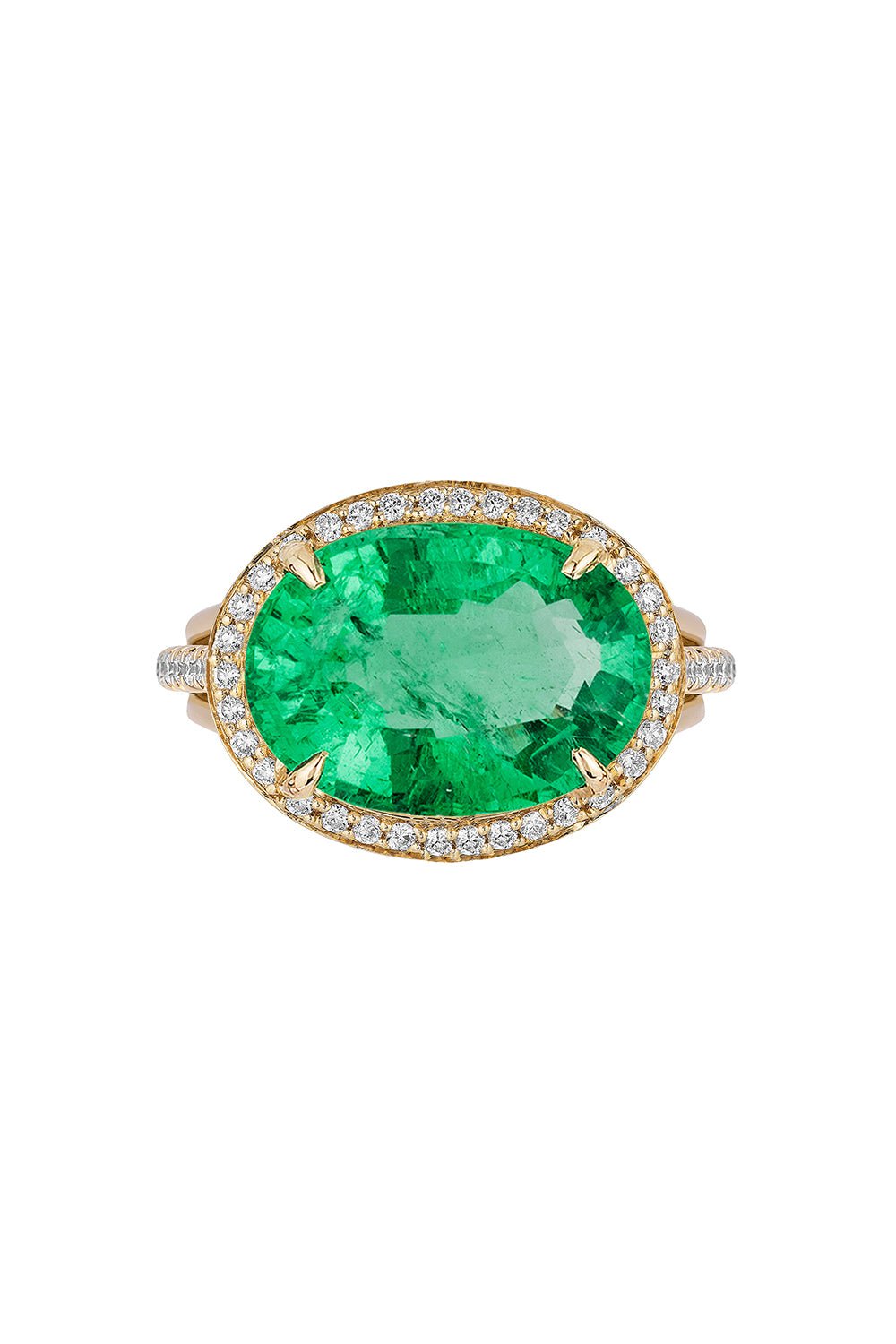 GOSHWARA-G-One Emerald Diamond Ring-YELLOW GOLD