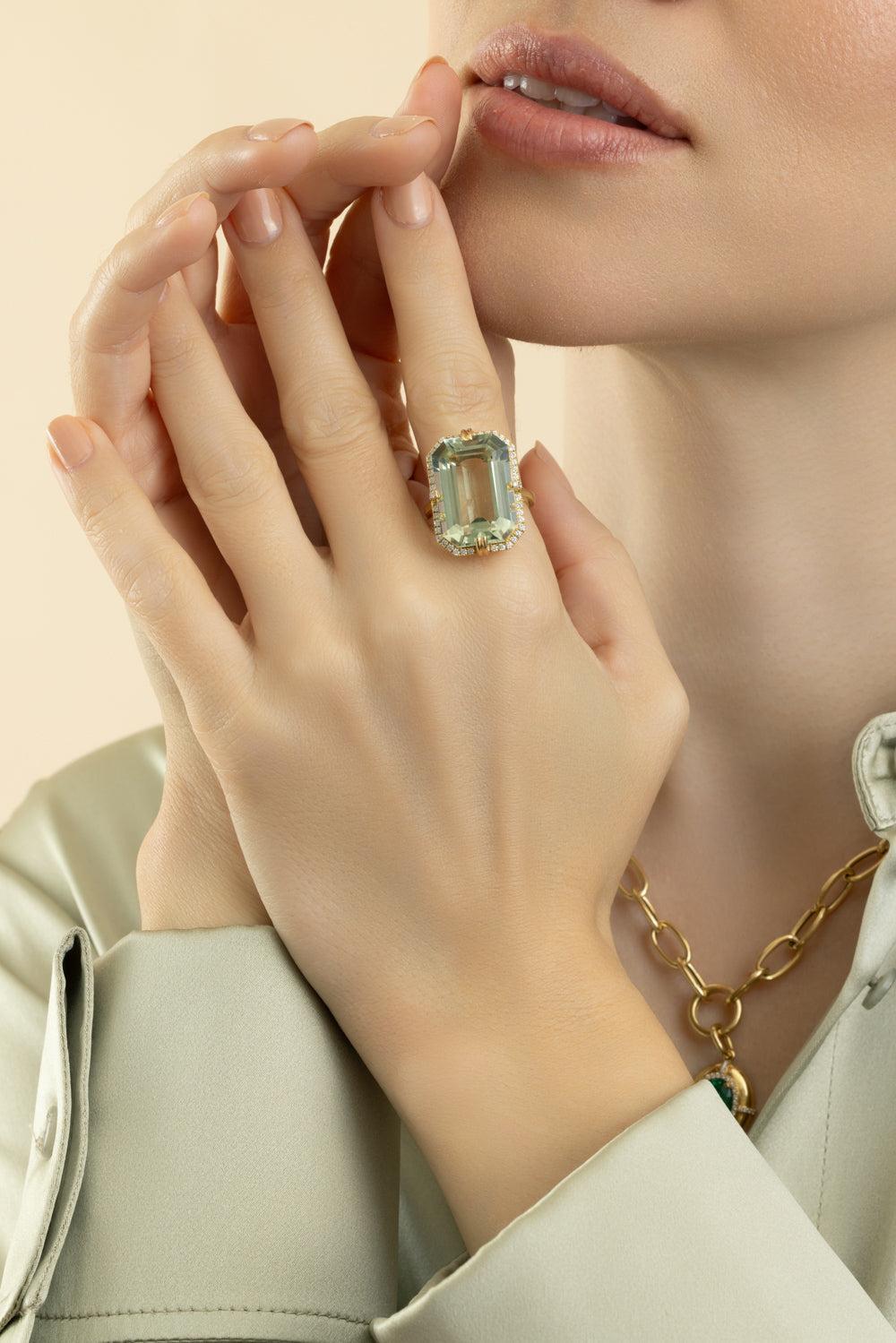 Prasiolite Gossip Ring-YELLOW GOLD-6.5-JEWELRYFINE JEWELRING-GOSHWARA