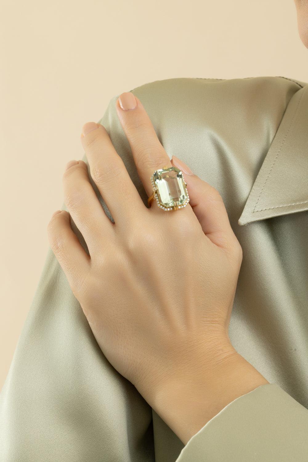 Prasiolite Gossip Ring-YELLOW GOLD-6.5-JEWELRYFINE JEWELRING-GOSHWARA