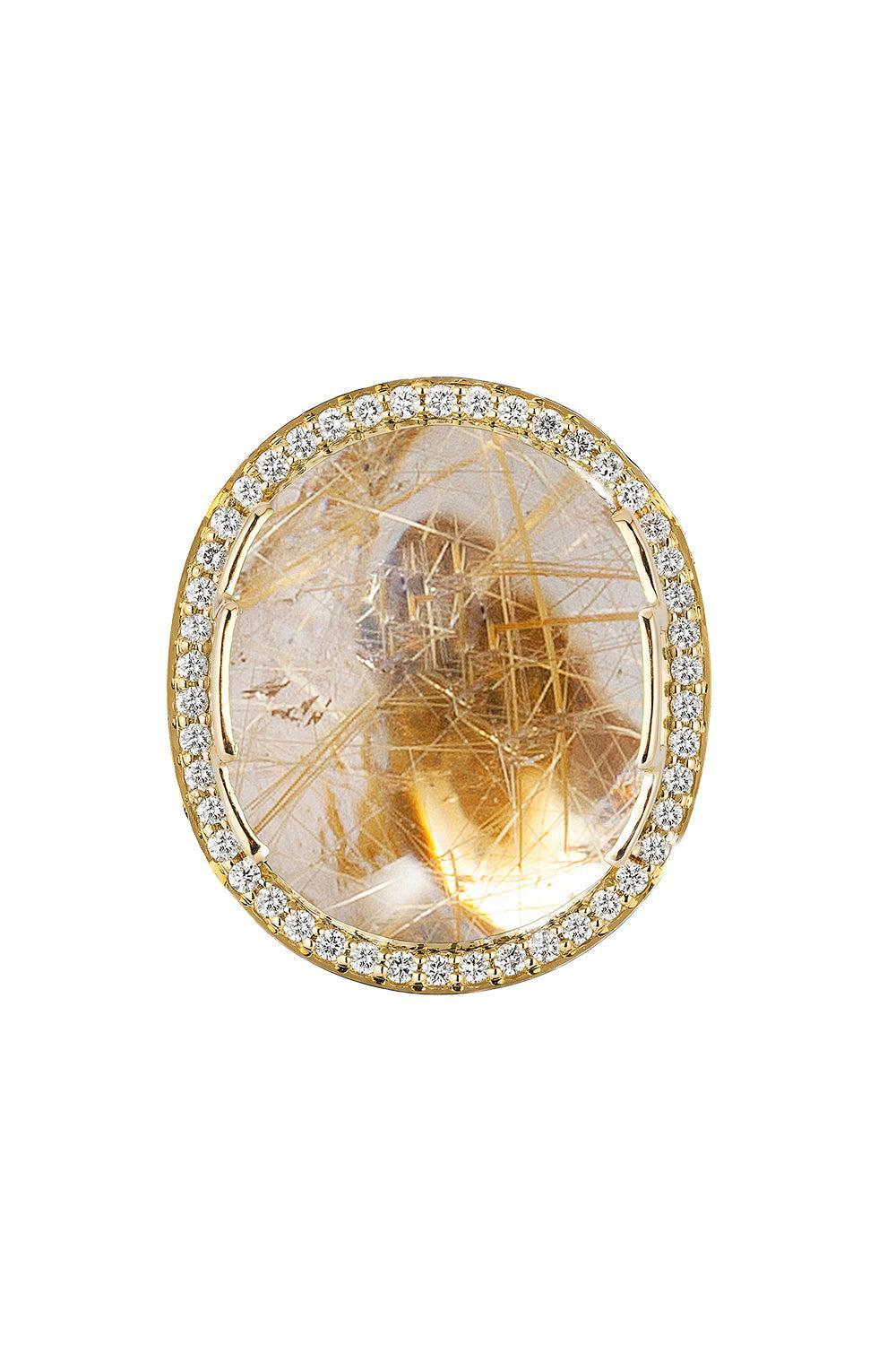 Rutilated Quartz Oval Rock N Roll Ring-YELLOW GOLD-6.5-JEWELRYFINE JEWELRING-GOSHWARA