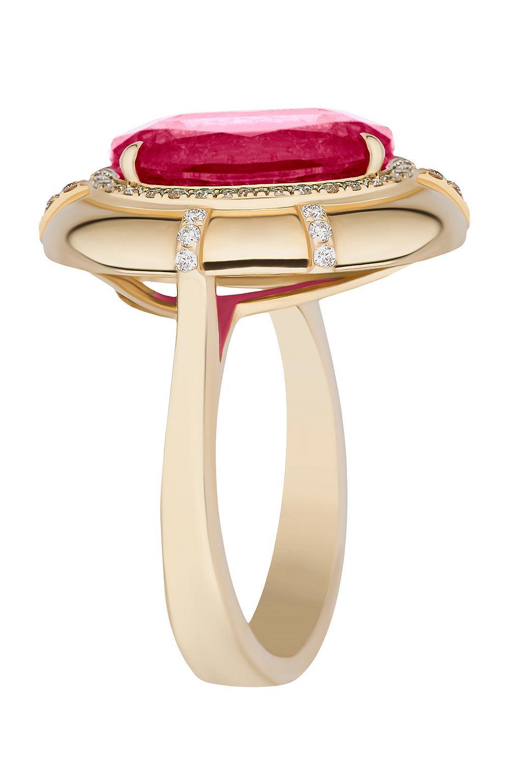 Rubellite G-One Ring-YELLOW GOLD-6.75-JEWELRYFINE JEWELRING-GOSHWARA