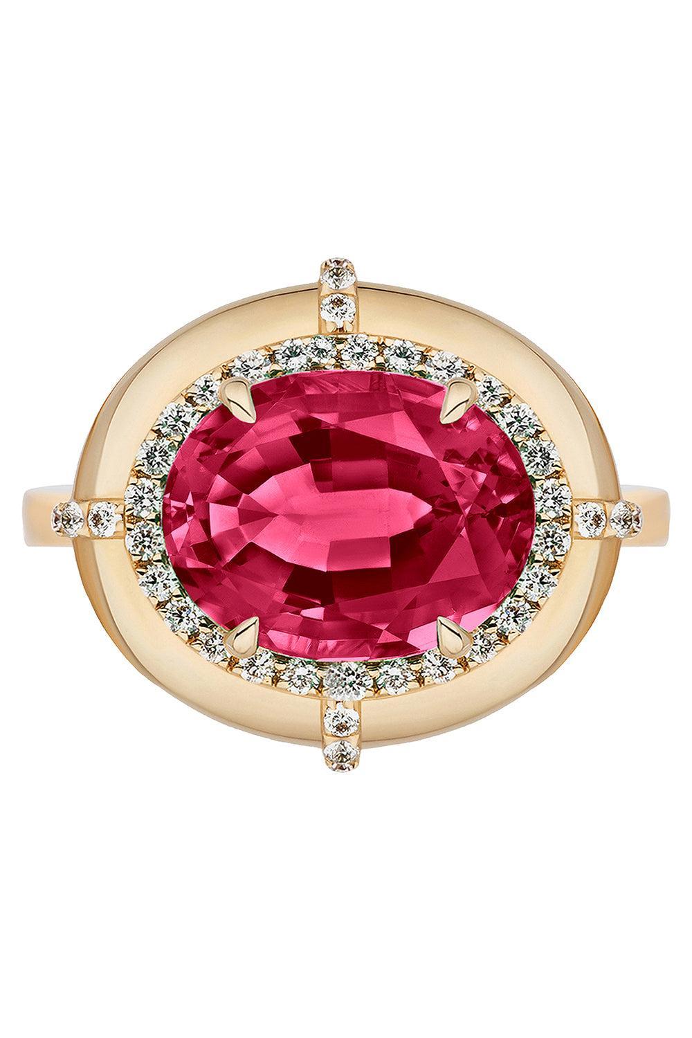 Rubellite G-One Ring-YELLOW GOLD-6.75-JEWELRYFINE JEWELRING-GOSHWARA