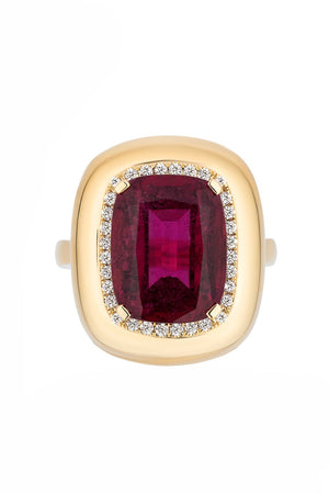 GOSHWARA-G-One Rubellite Ring-YELLOW GOLD