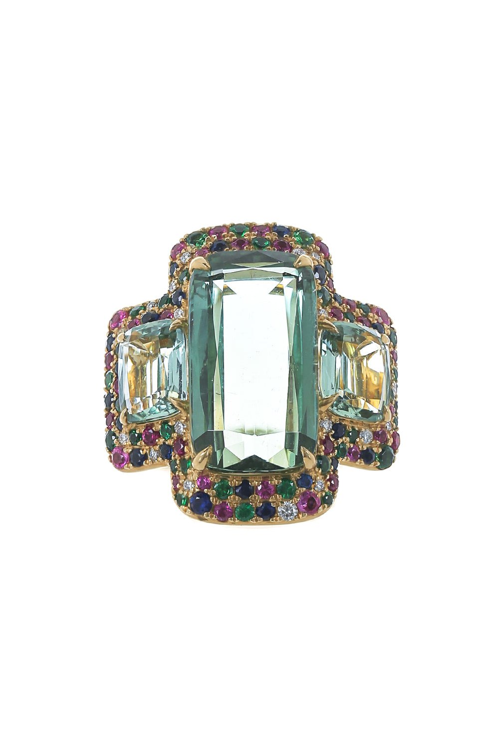 GOSHWARA-Rainforest Green Tourmaline Ring-YELLOW GOLD