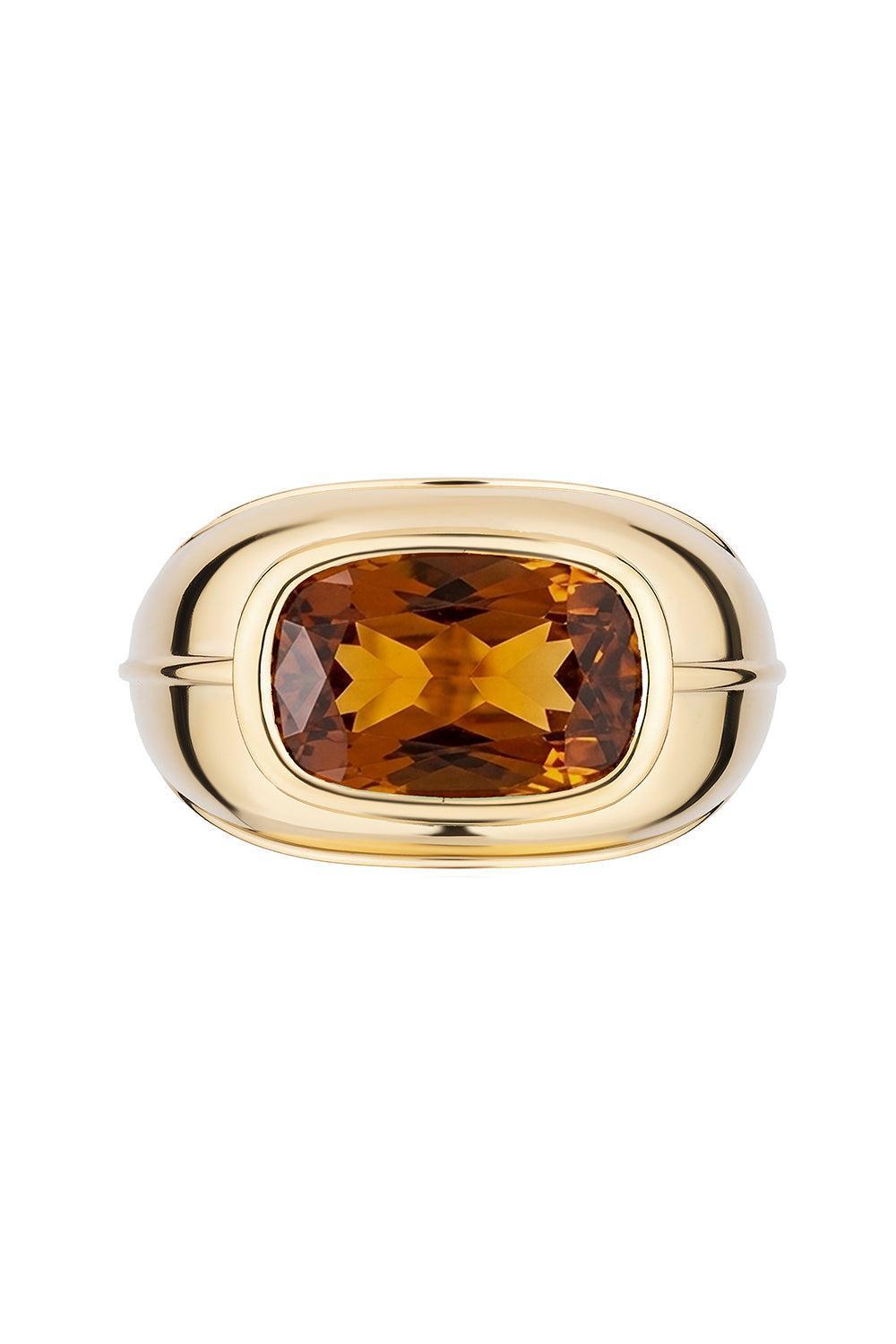 Brown Zircon Cushion Cut Ring-YELLOW GOLD-8.25-JEWELRYFINE JEWELRING-GOSHWARA