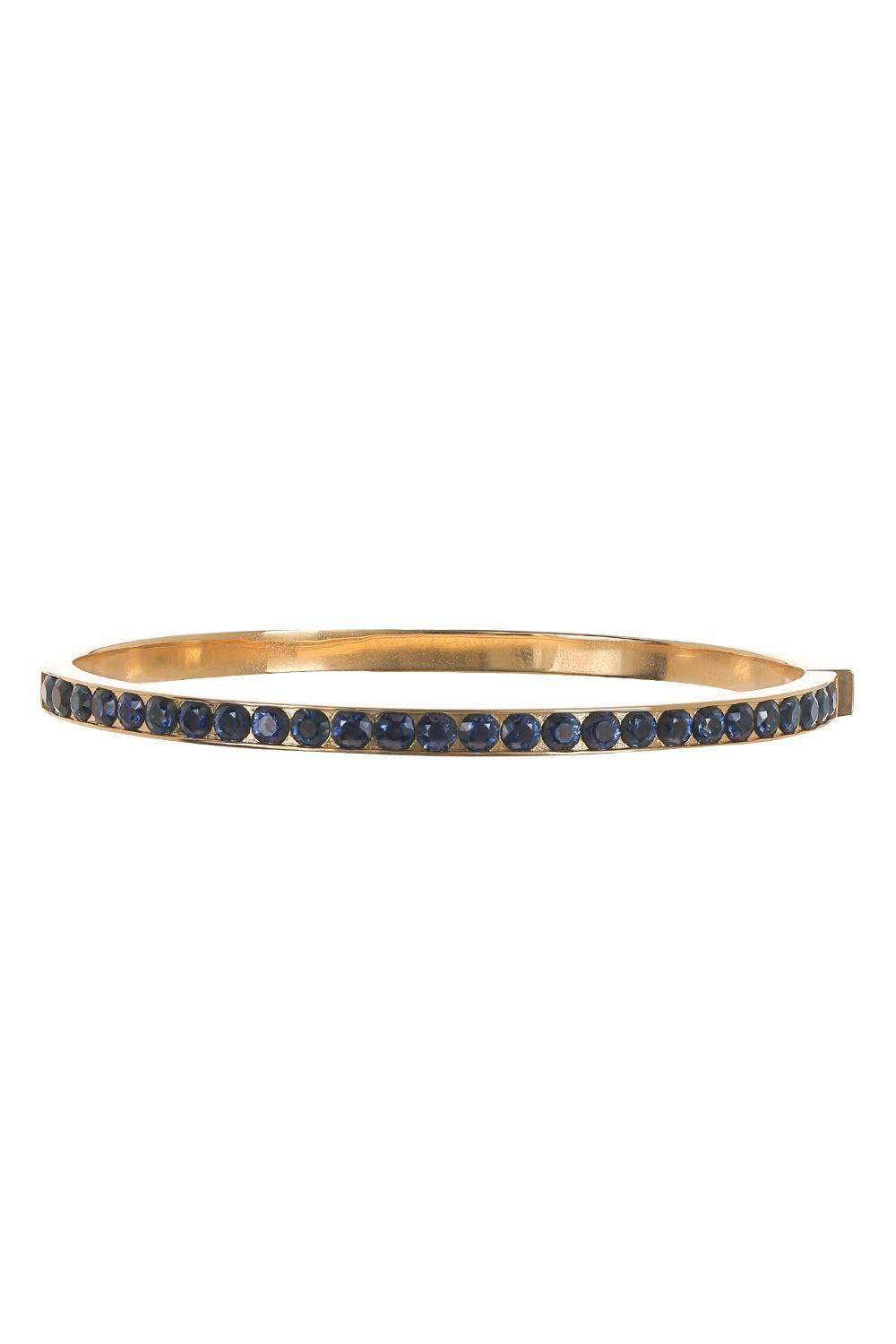 Blue Sapphire Keeper Bangle Bracelet-YELLOW GOLD-17-JEWELRYFINE JEWELBRACELET O-GRACE WINFREY